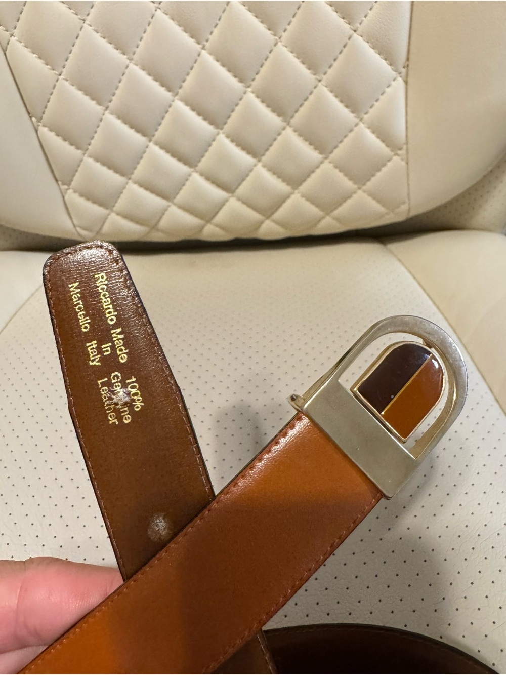 Vintage Riccardo Marcello Italian Genuine Leather Belt – Brown